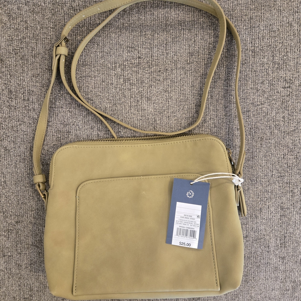 Stylish Tan/Green Shoulder Bag